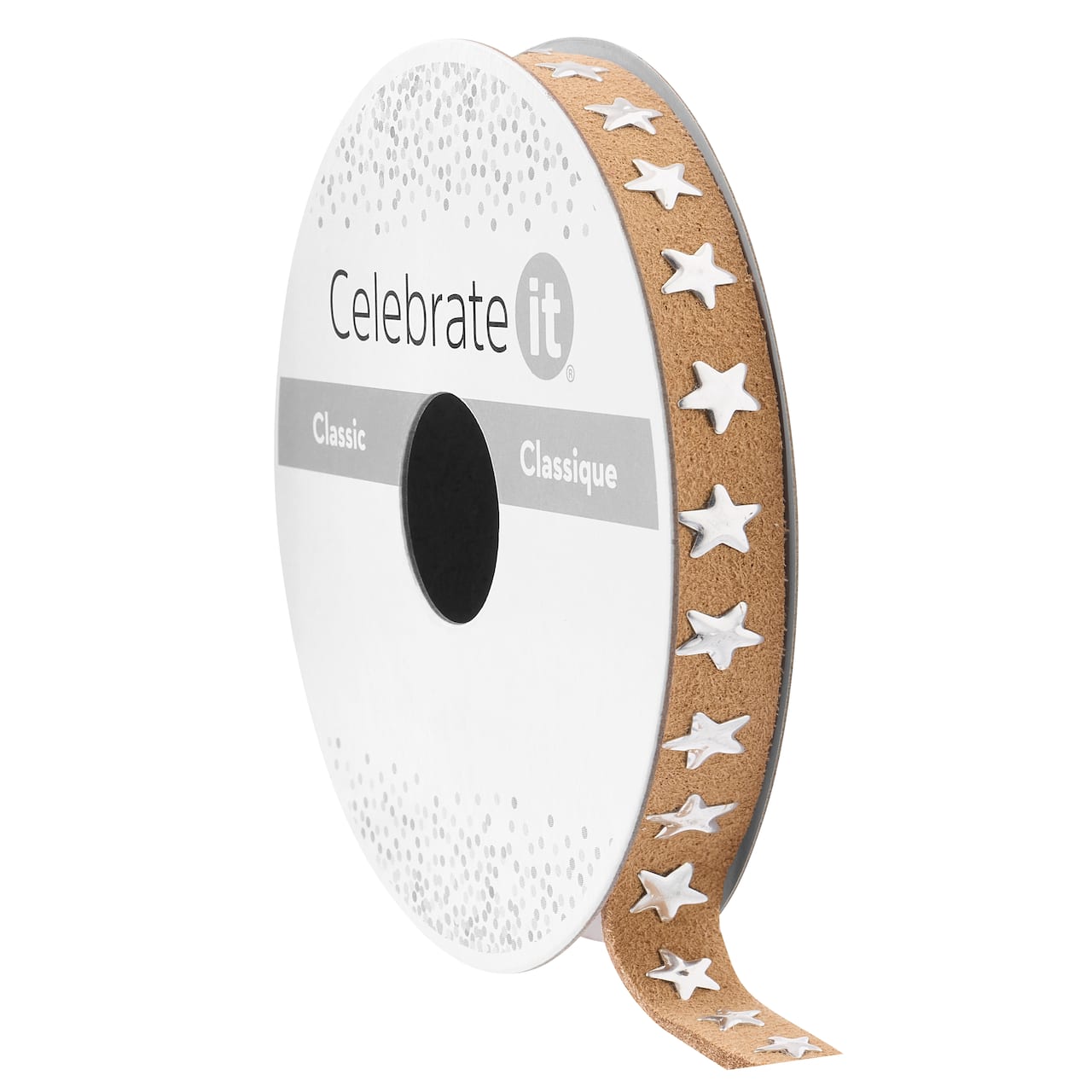 3/8" x 3yd. Brown Star-Studded Ribbon Trim by Celebrate It® Classic
